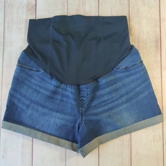 Isabel Maternity Cuffed Midi Shorts With Crossover Panel sz 12 - Picture 3 of 10